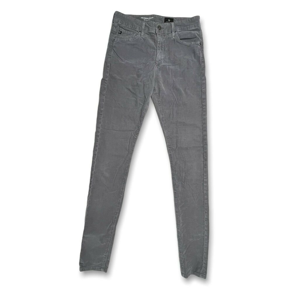 AG Adriano Goldschmied Farrah High Rise Corduroy Pants SIZE 27 Gray Skinny